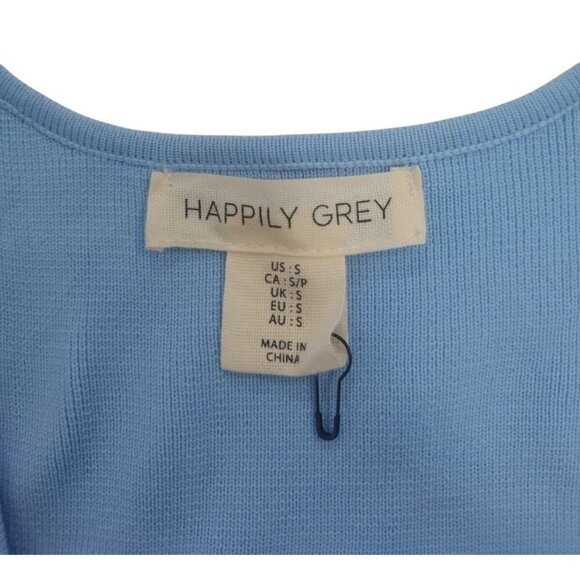 Happily Grey Womens Black & Blue Tank Tops S Polyester Sleeveless Square Neck - Picture 3 of 8